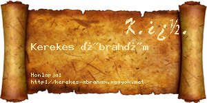 Kerekes Ábrahám névjegykártya